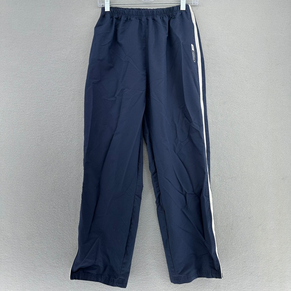 90s‎ Reebok Track Pants Navy Blue White Stripe Zipper Bottoms Mens M VTG 1990s